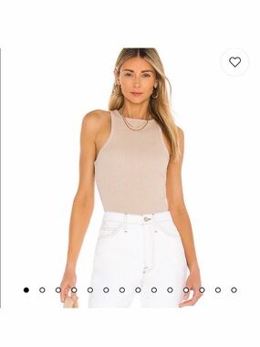 AGOLDE rib tank in latte beige size medium women’s